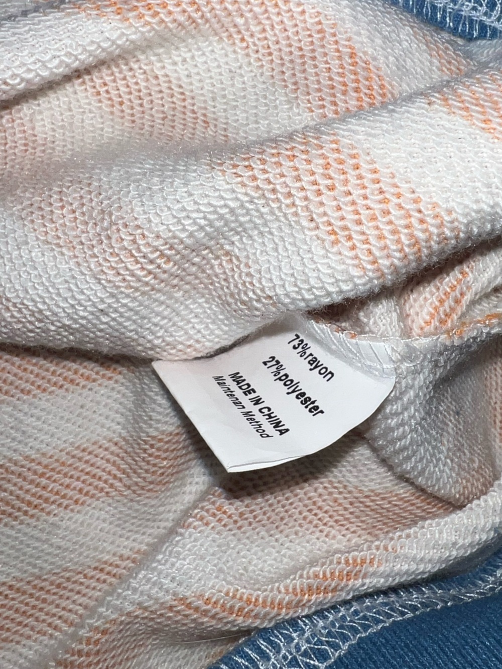Oversized Crewneck Sweater Retro 70’s Relaxed Fit Orange White Stripes Size M - Picture 8 of 8